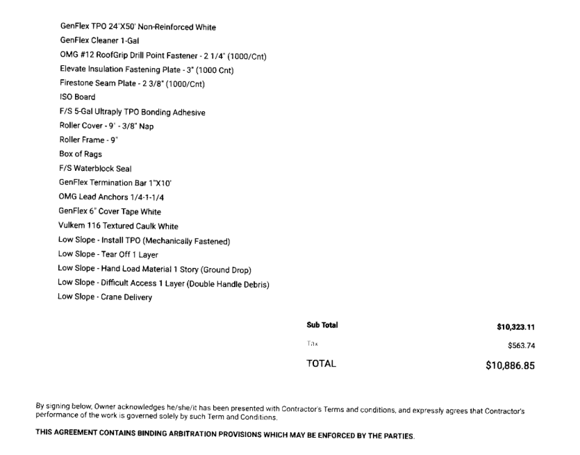 Roof repair bid for St. Louis City home