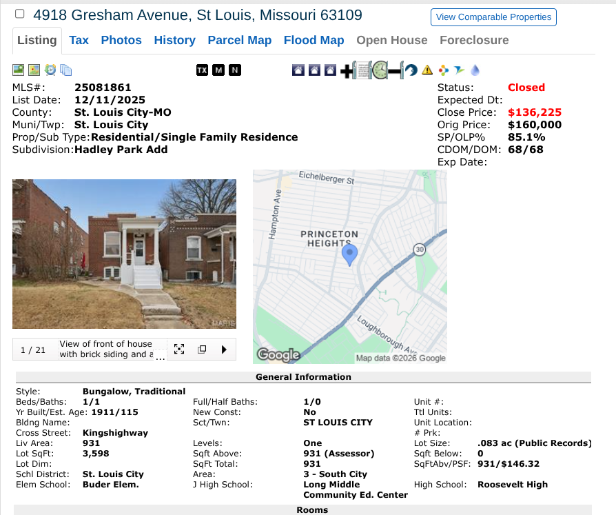 Closing photo for St. Louis City home purchase with $30,000 price reduction