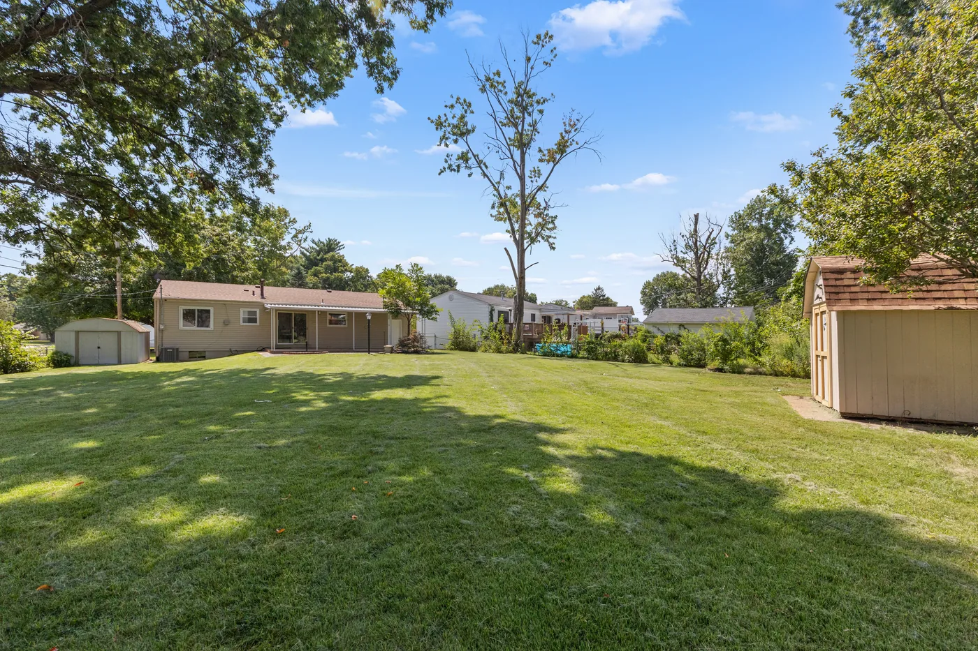 Large backyard, corner lot