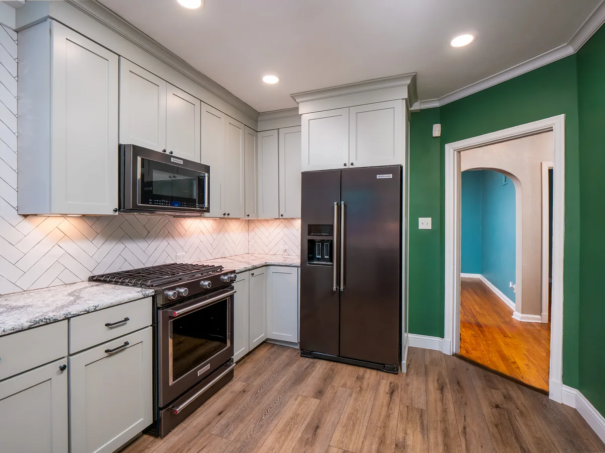 Kitchen — white shaker, KitchenAid suite